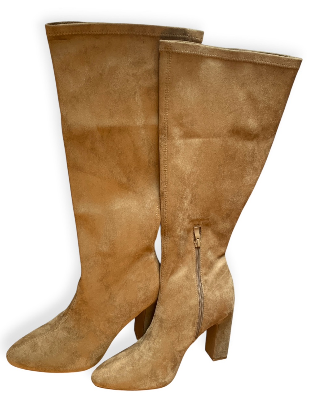 ShoeNTale Suede Over-the-Knee Boots — Camel Tan